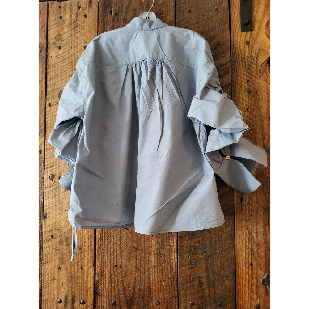 Free People ‘Brown Eyed Girl’ Poplin Blue Blouse ~ EUC 💜 - Picture 4 of 7